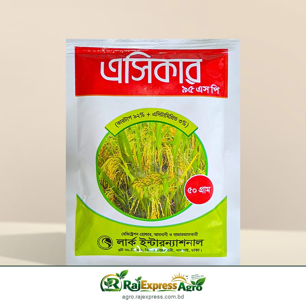 এসিকার ৯৫ এসপি কীটনাশক (কার্টাপ ৯২% + অ্যাসিটামিপ্রিড ৩%)